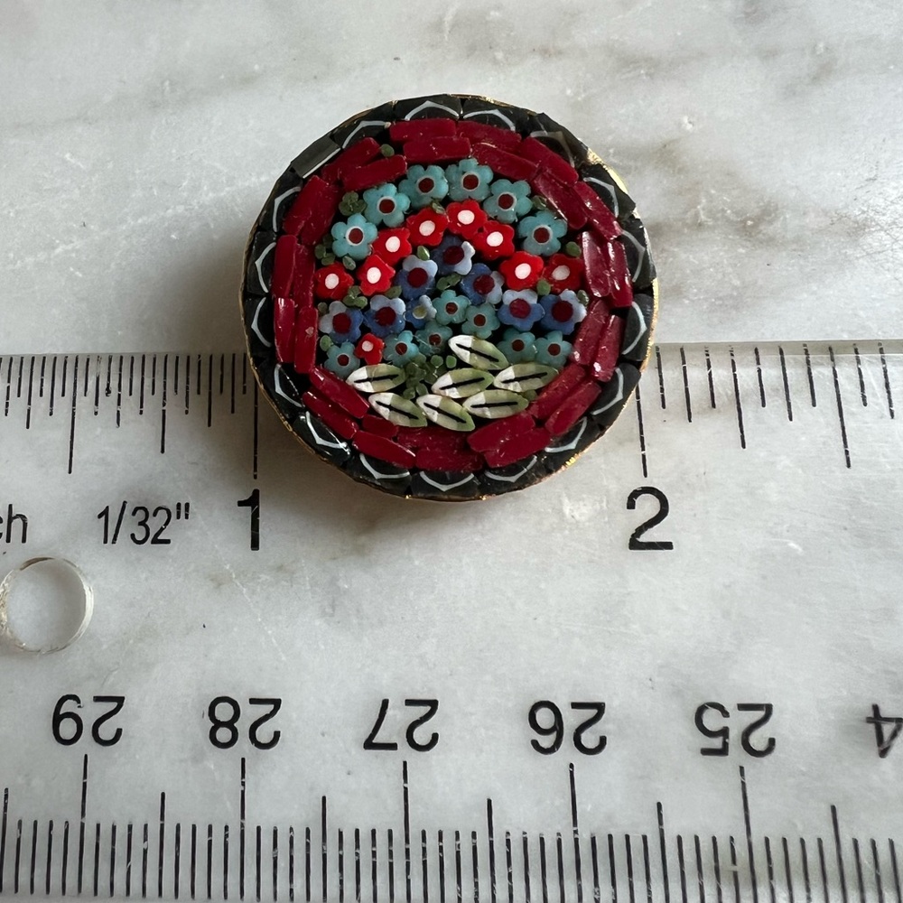 Vintage Millefiori Mosaic Brooch from Italy